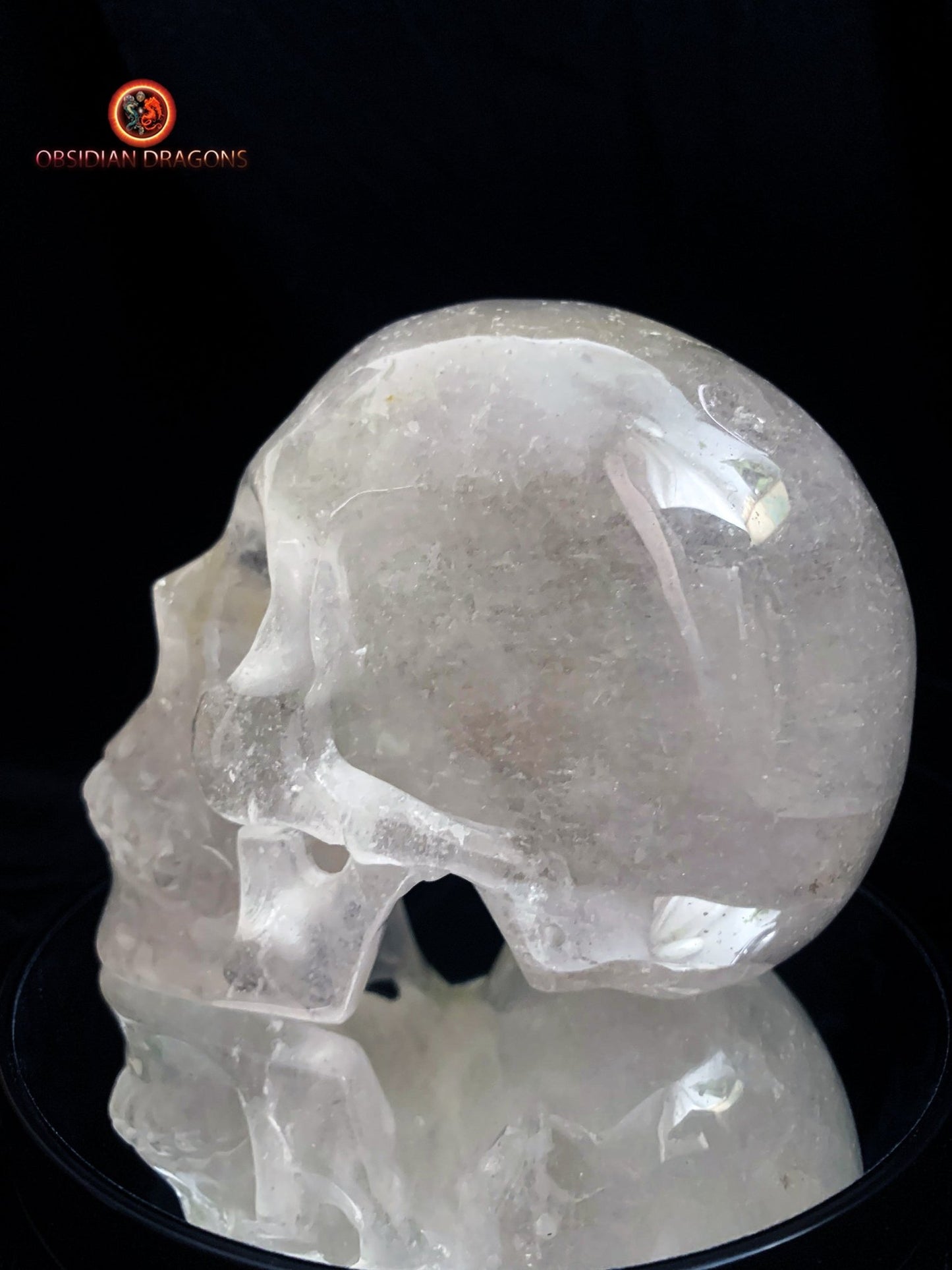 crâne de cristal authentique Himalaya- artisanal | obsidian dragons