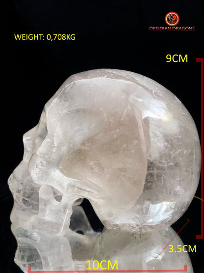 crâne de cristal naturel- Himalaya- artisanal | obsidian dragons