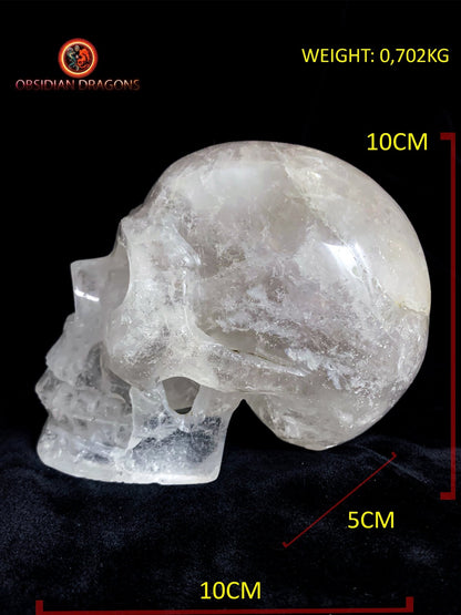 crâne en cristal de roche himalayen- artisanal