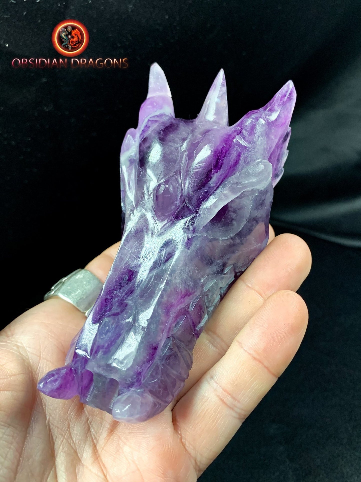 crâne de dragon- artisanal- fluorite- unique