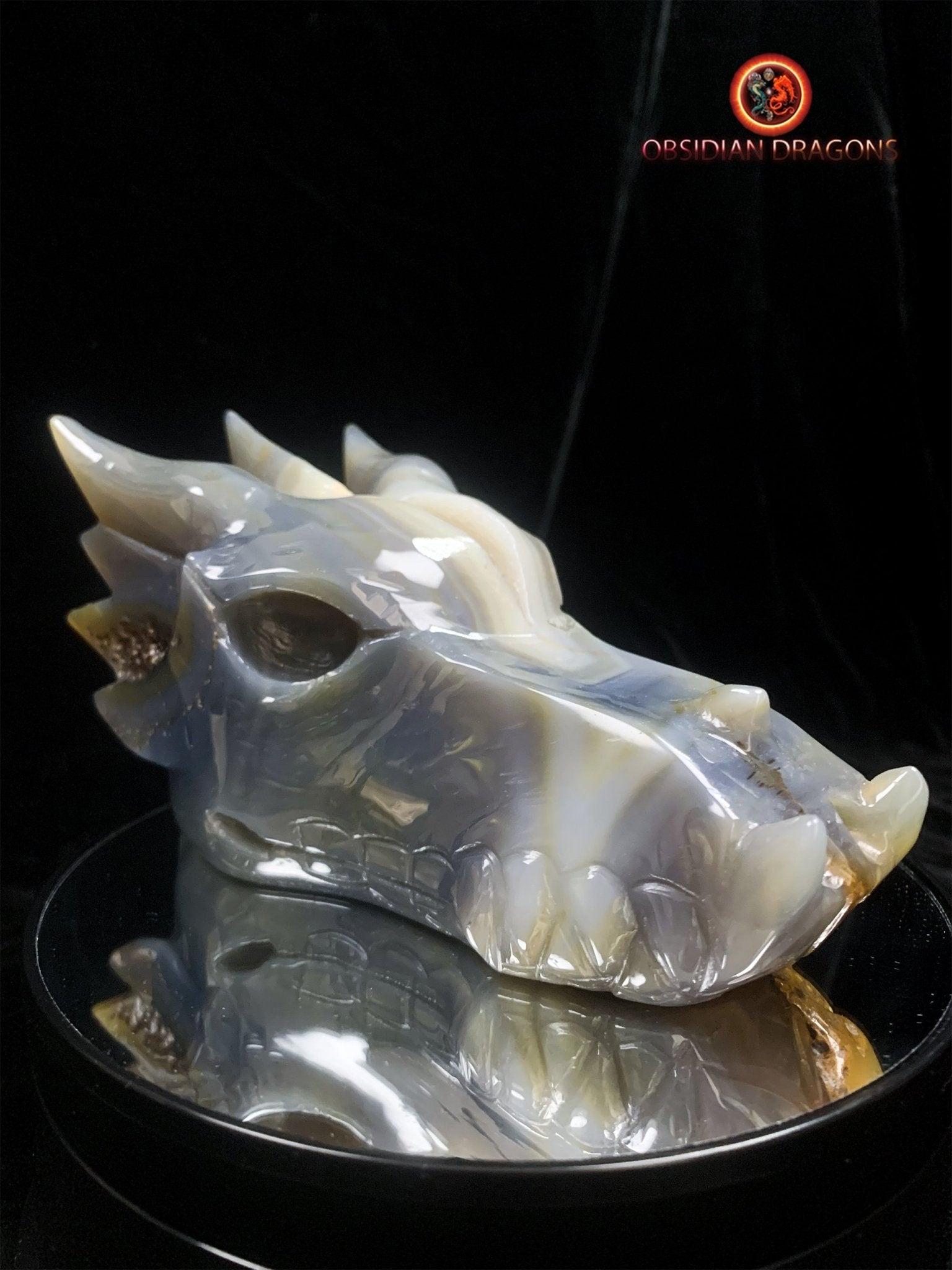 Crâne de dragon- Geode de quartz- Exceptionnel | obsidian dragons