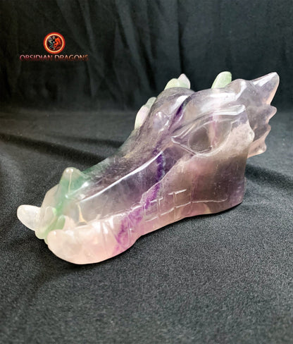 crâne de dragon- artisanal- fluorite- unique