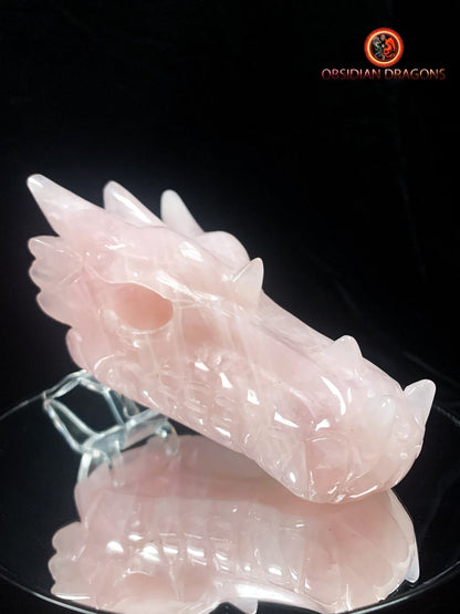 Crâne de dragon- Quartz rose- Unique