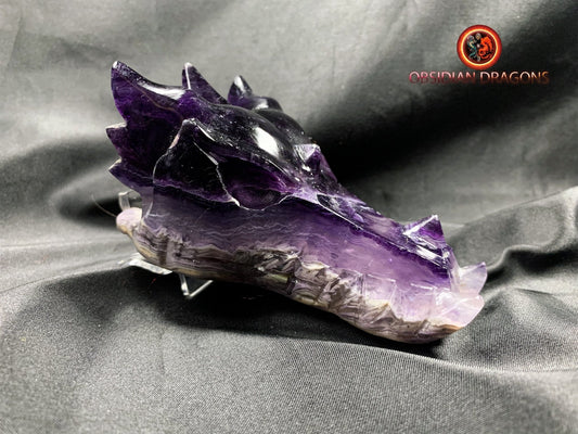 crâne de dragon- artisanal- fluorite- unique