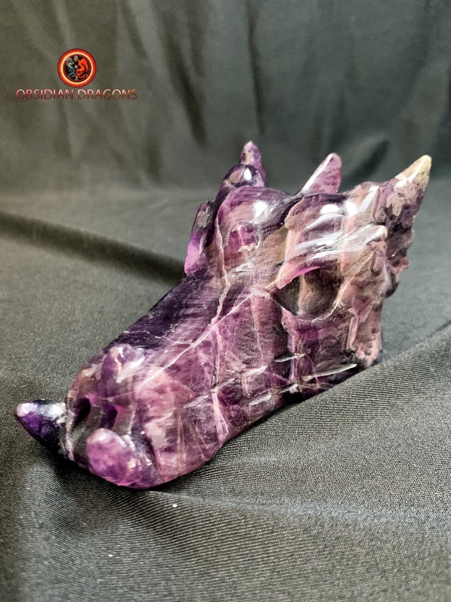 crâne de dragon- artisanal- fluorite- unique