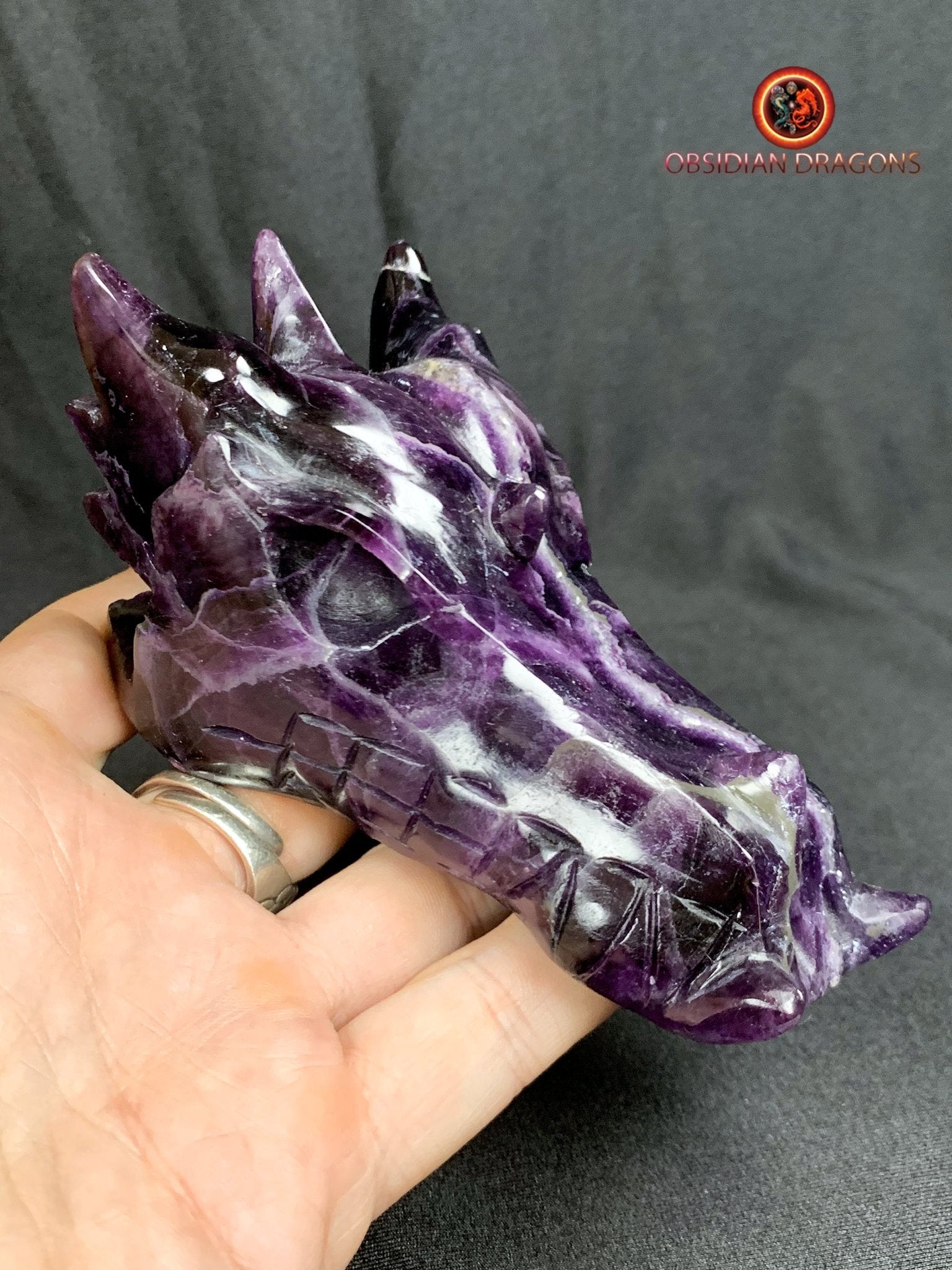 crâne de dragon- artisanal- fluorite- unique