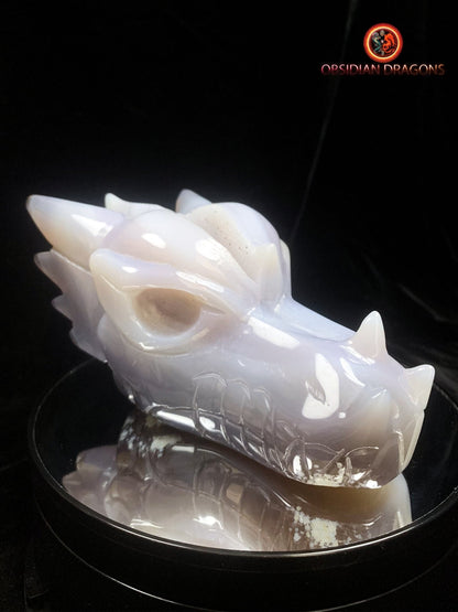 Crâne de dragon- Geode de quartz- Unique | obsidian dragons