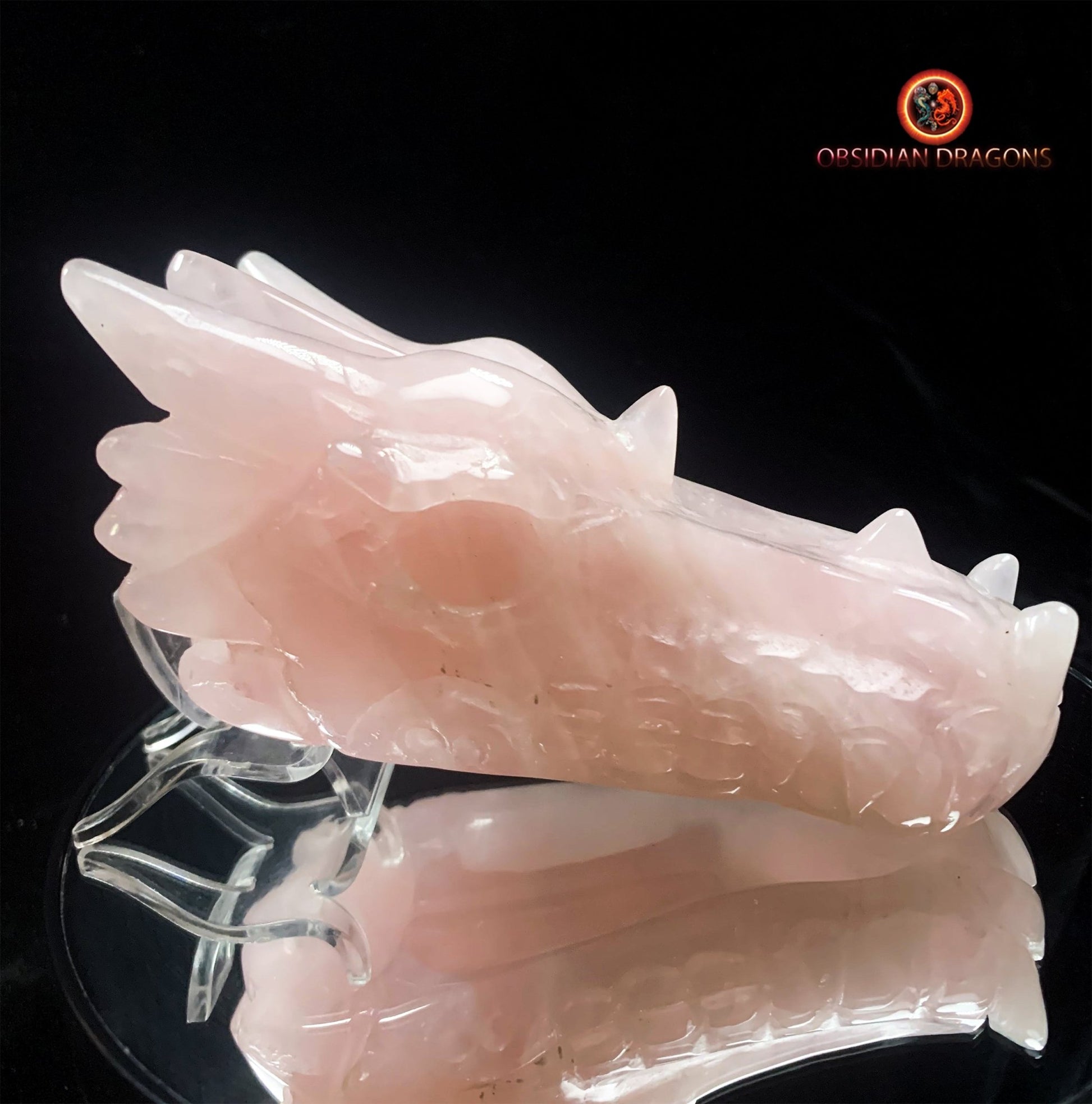 Crâne de dragon- Quartz rose- Unique