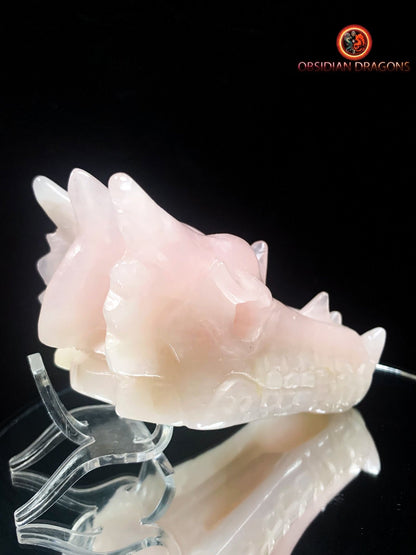 Crâne de dragon- Quartz rose- Artisanal et Unique