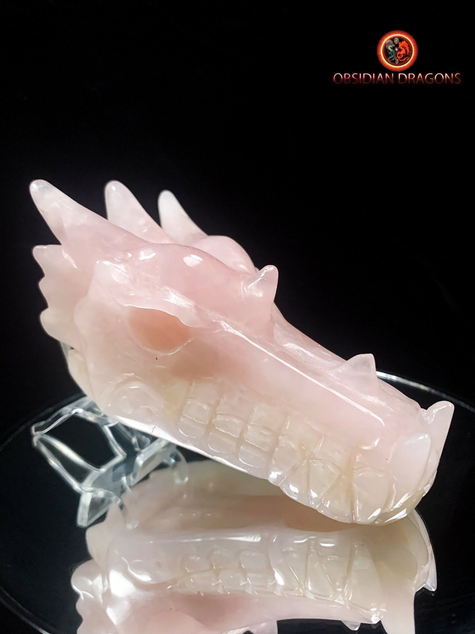 Crâne de dragon- Quartz rose- Artisanal et Unique