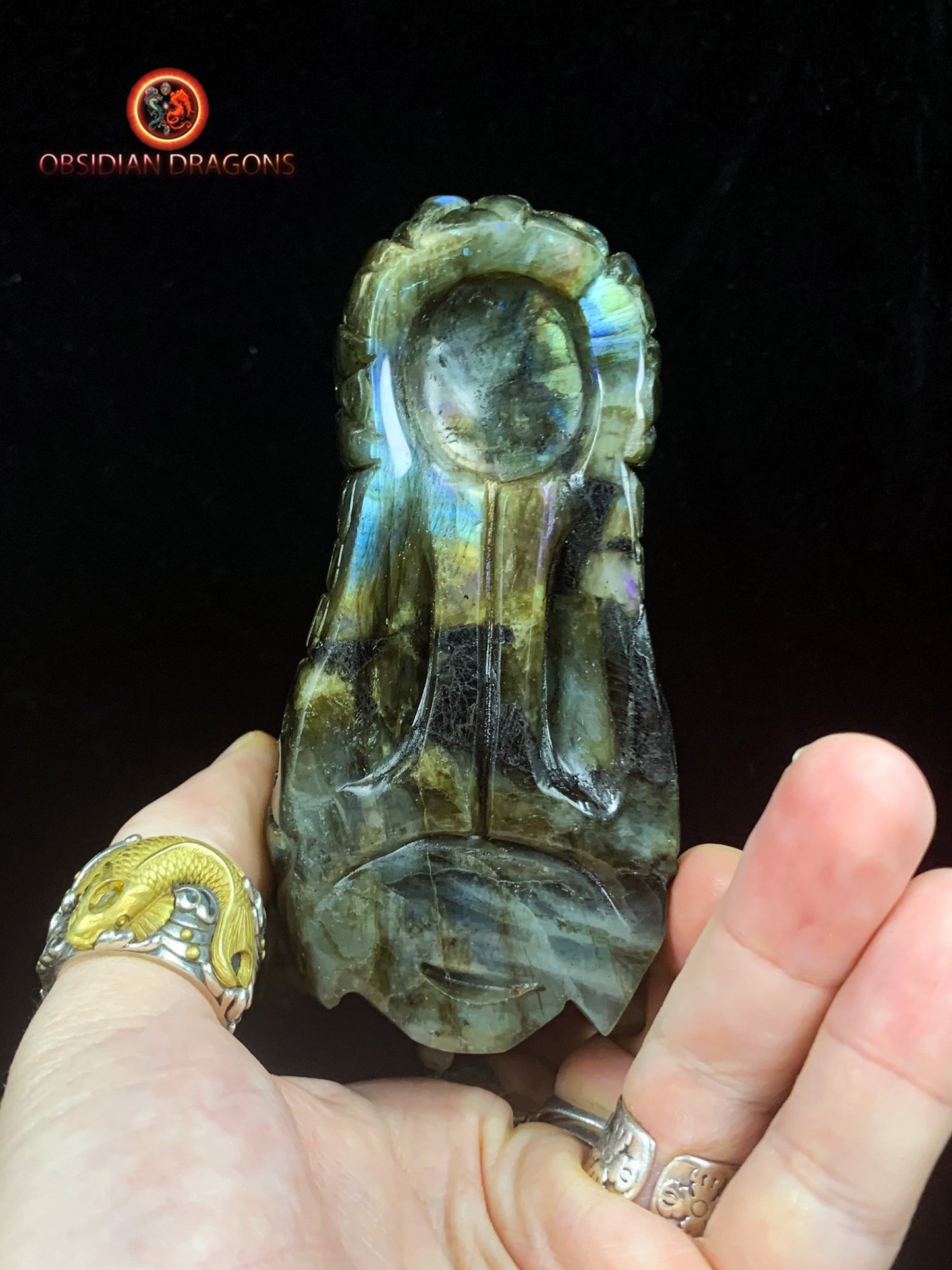 crâne de dragon- Labradorite- Authentique