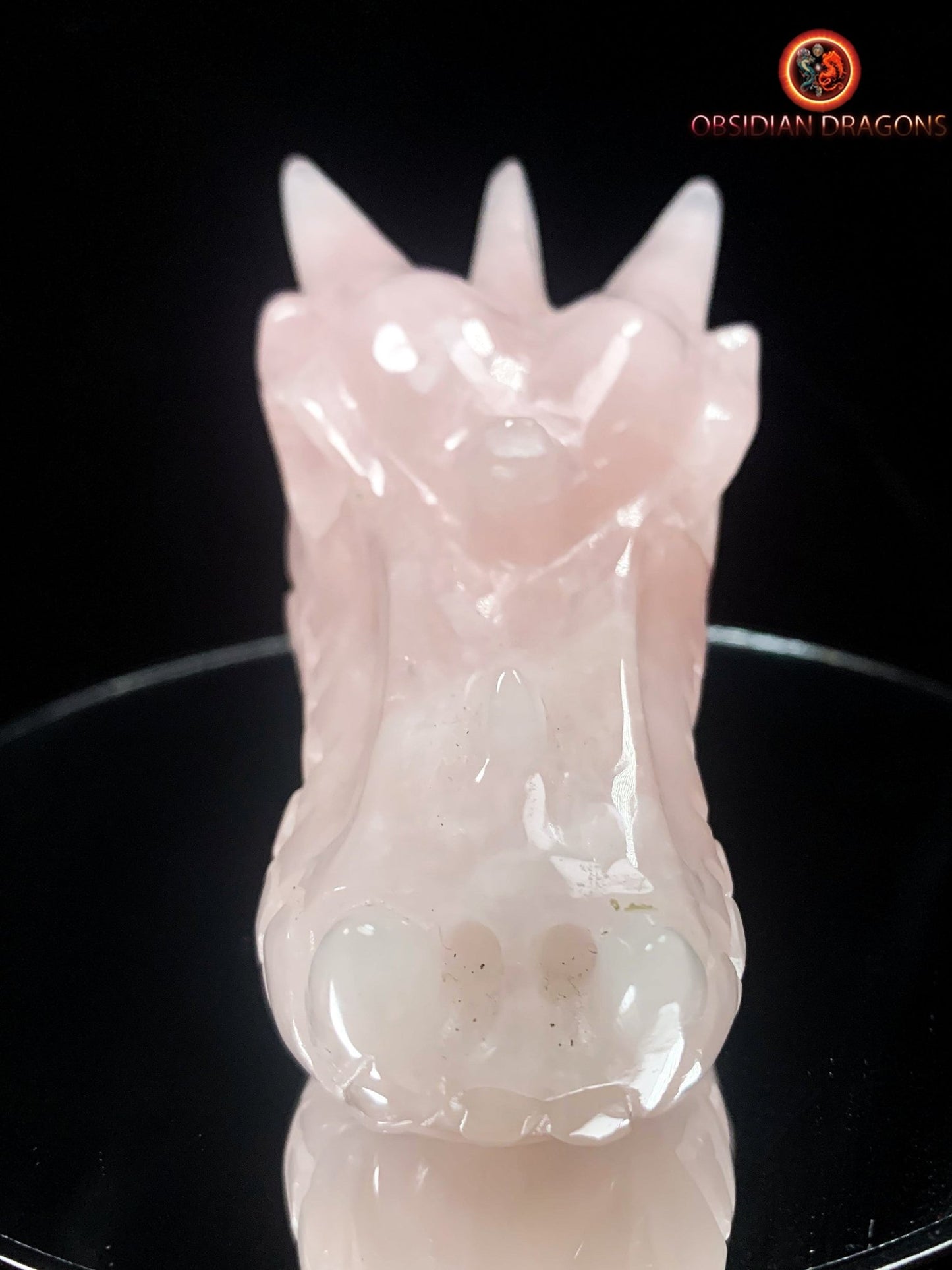 Crâne de dragon- Quartz rose- Artisanal