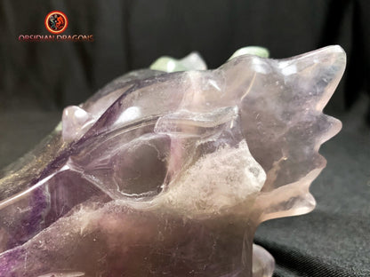 crâne de dragon- artisanal- fluorite- unique