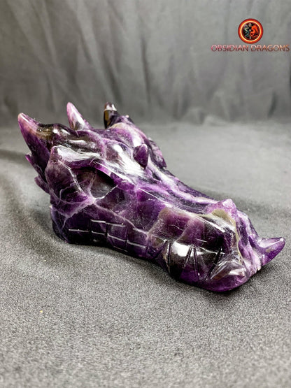 crâne de dragon- artisanal- fluorite- unique