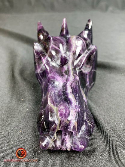 crâne de dragon- artisanal- fluorite- unique