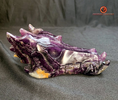 crâne de dragon- artisanal- fluorite- unique