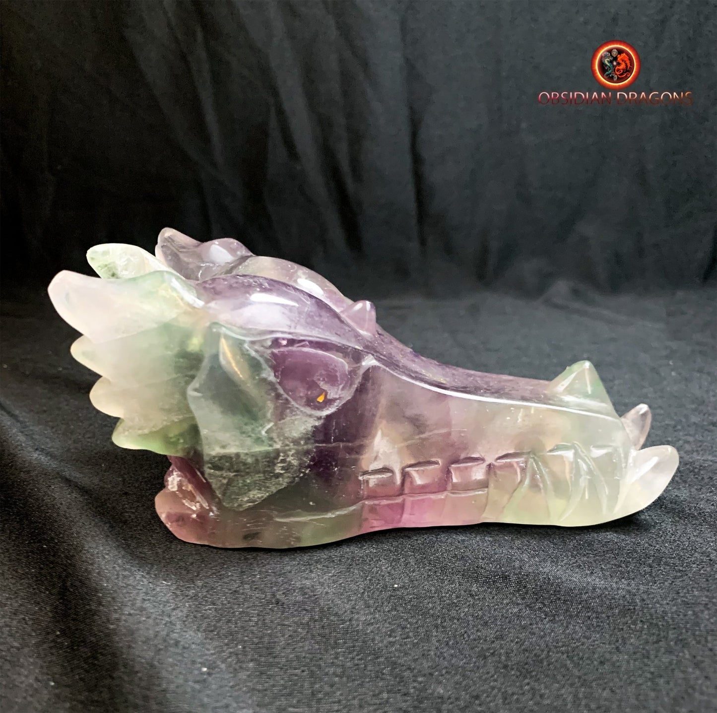 crâne de dragon- artisanal- fluorite- unique