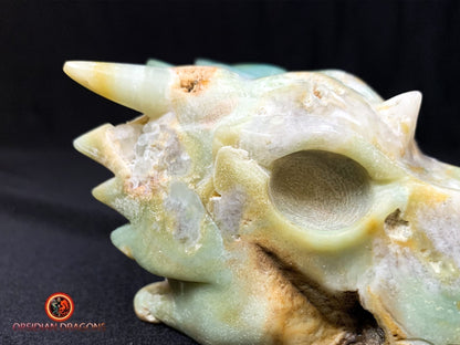 crâne de dragon- artisanal- amazonite- unique