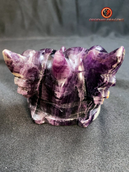 crâne de dragon- artisanal- fluorite- unique