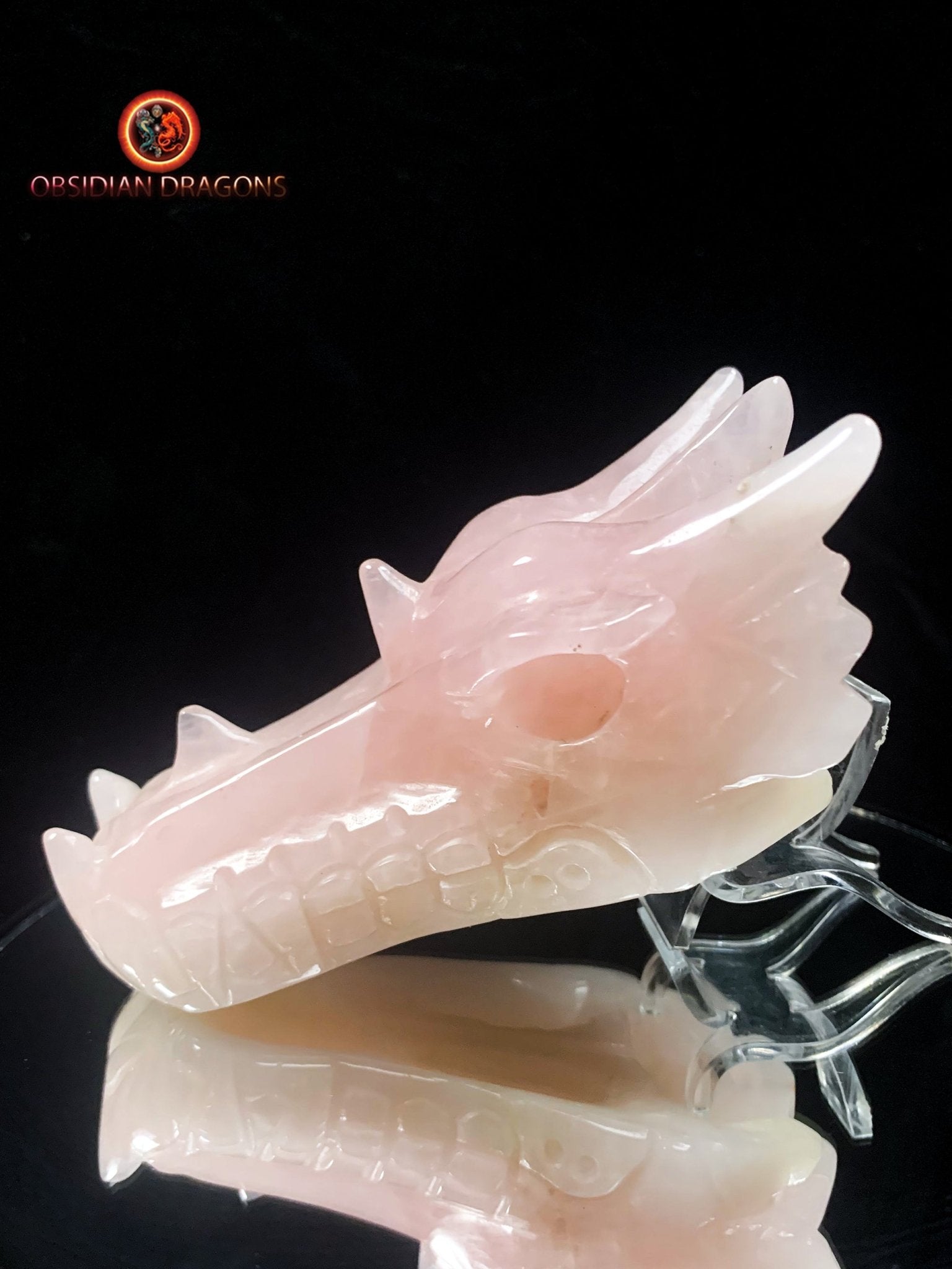 Crâne de dragon- Quartz rose- Artisanal et Unique