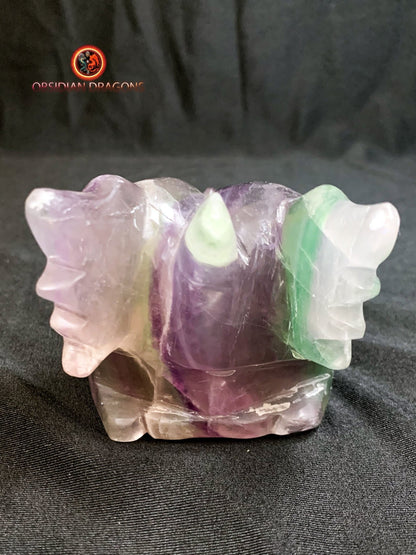 crâne de dragon- artisanal- fluorite- unique