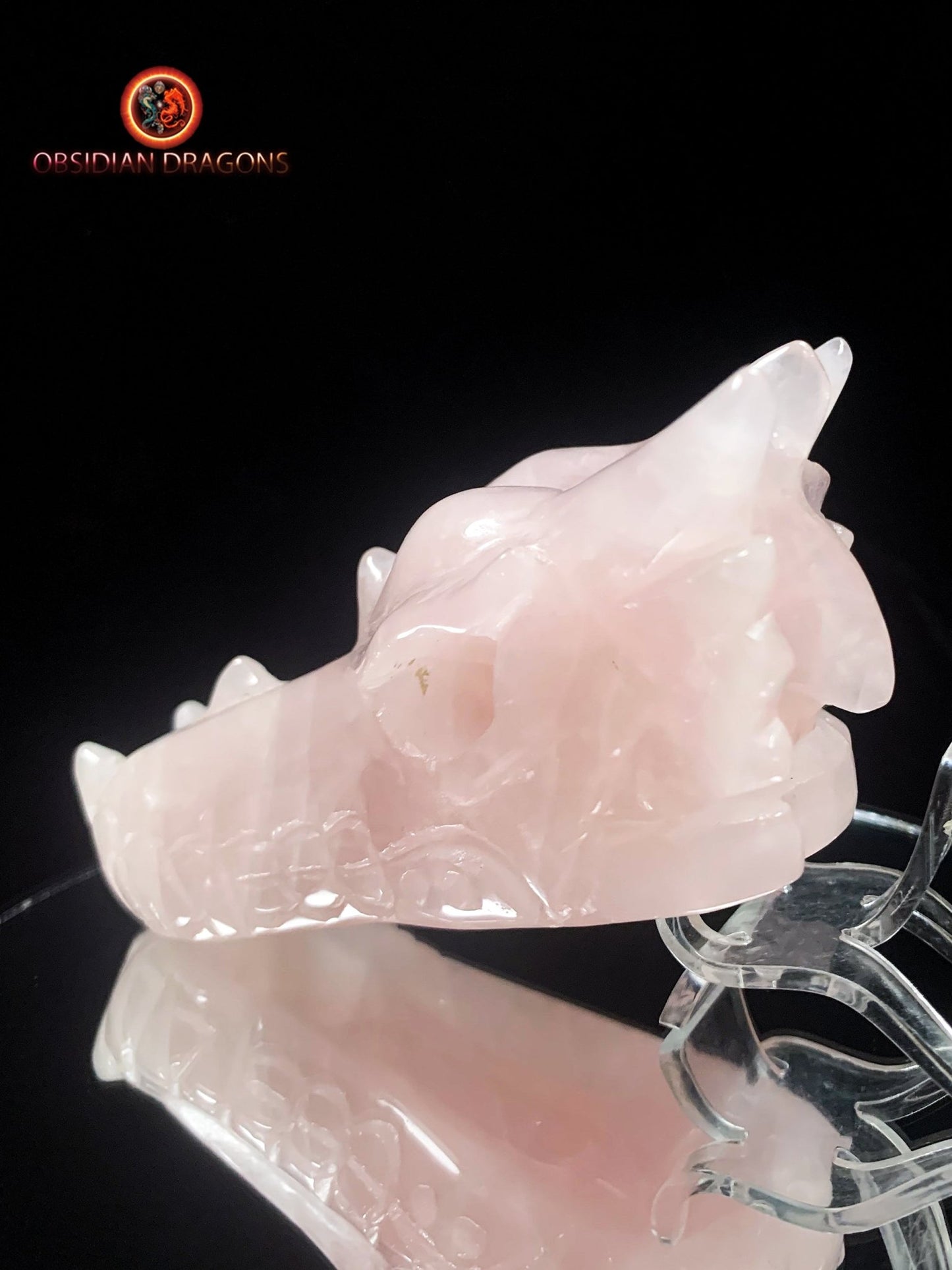 Crâne de dragon- Quartz rose- Artisanal