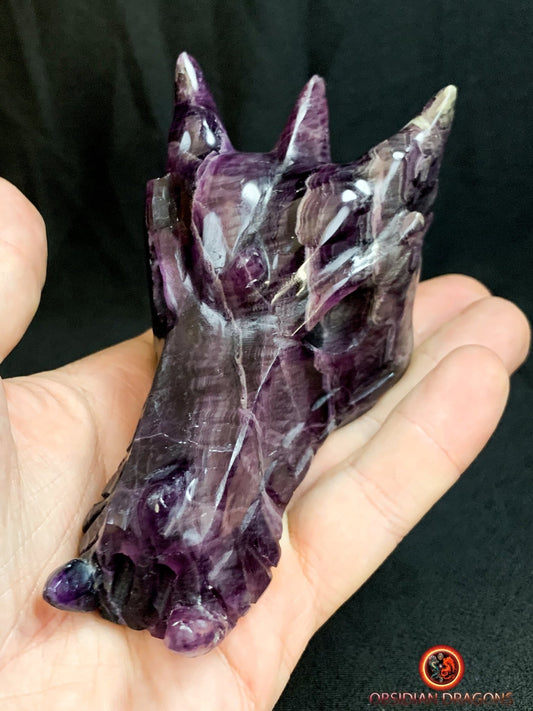 crâne de dragon- artisanal- fluorite- unique