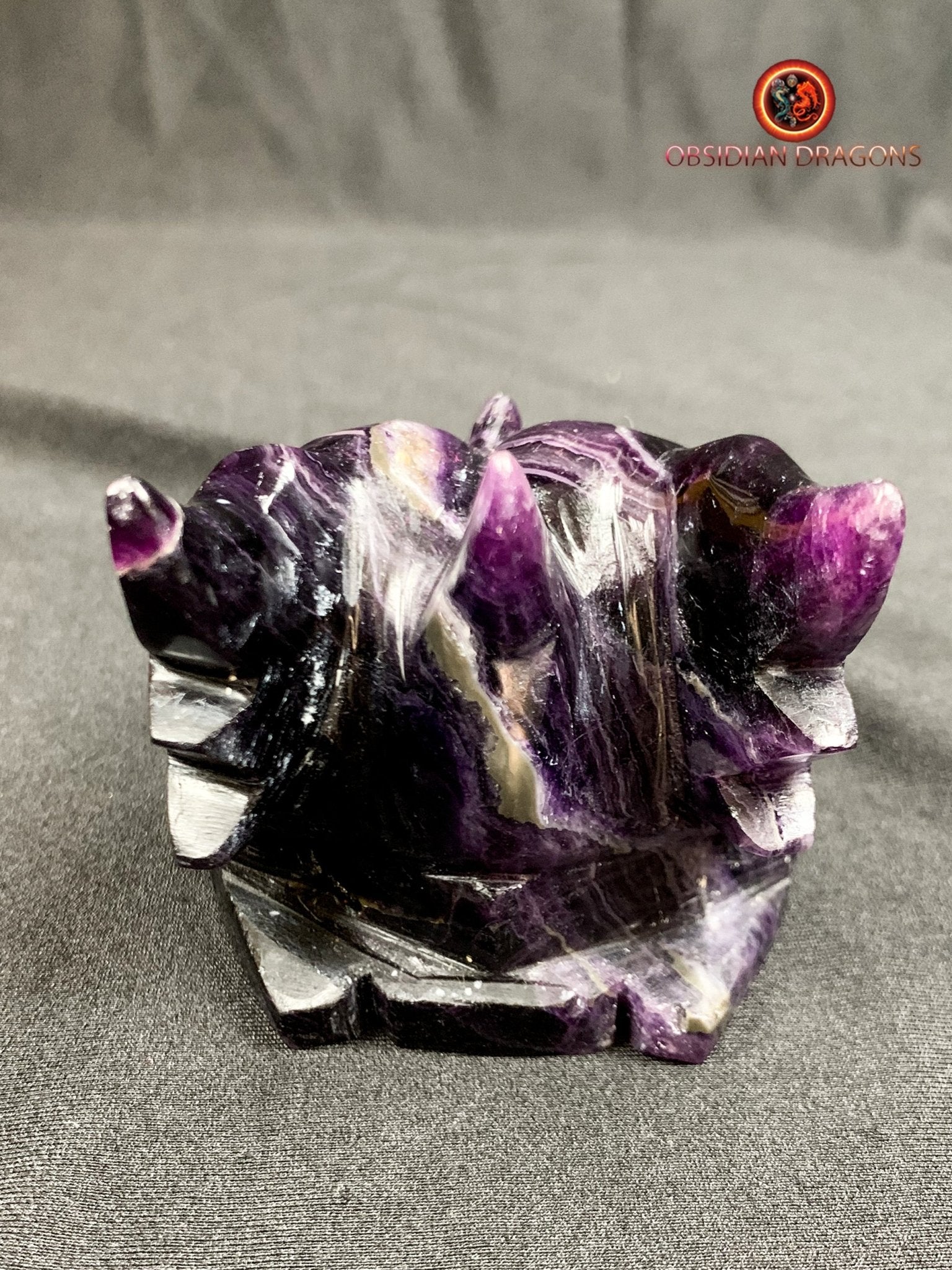 crâne de dragon- artisanal- fluorite- unique