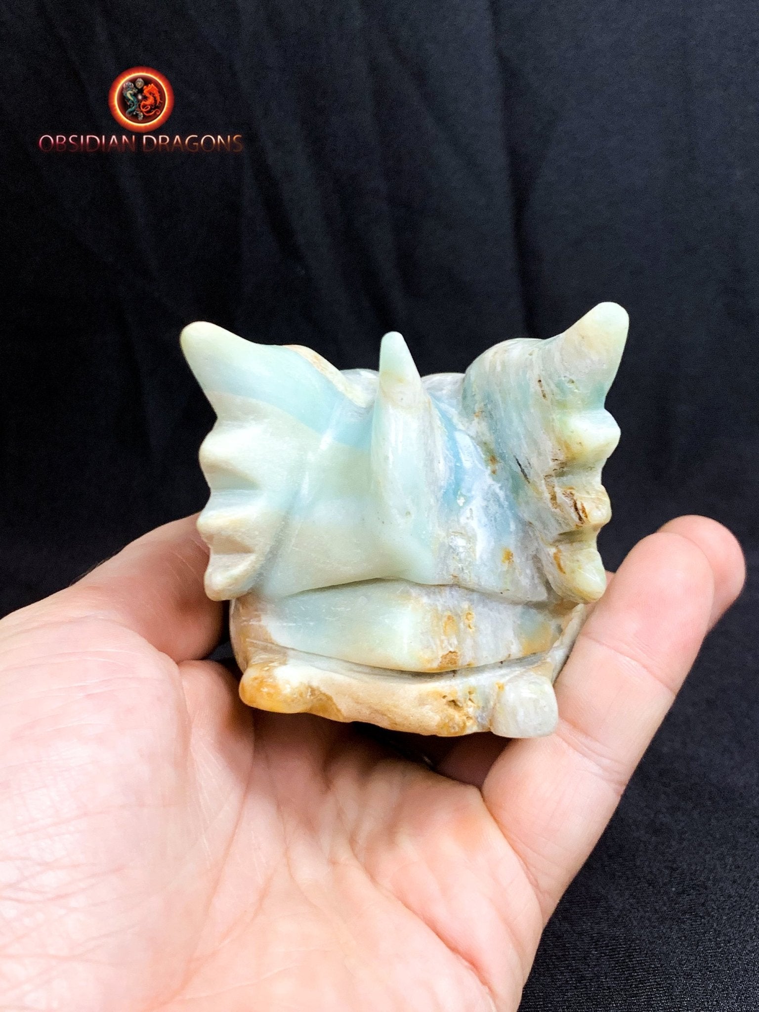 crâne de dragon- artisanal- amazonite- unique