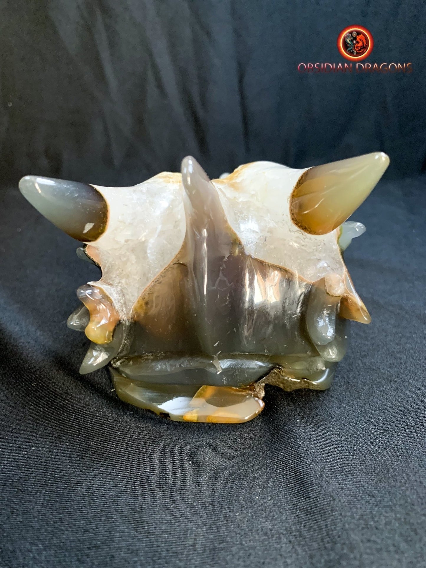 Crâne de dragon- artisanal- géode de quartz