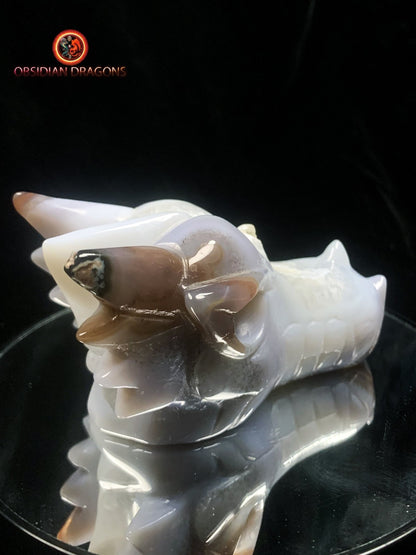 Crâne de dragon- Géode- Méditation draconique - obsidian dragons