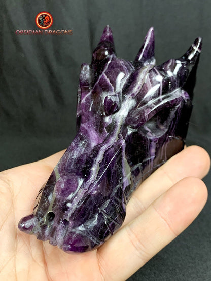 crâne de dragon- artisanal- fluorite- unique