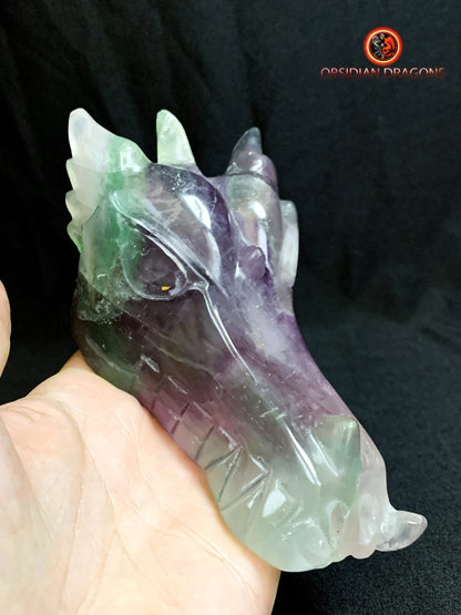 crâne de dragon- artisanal- fluorite- unique