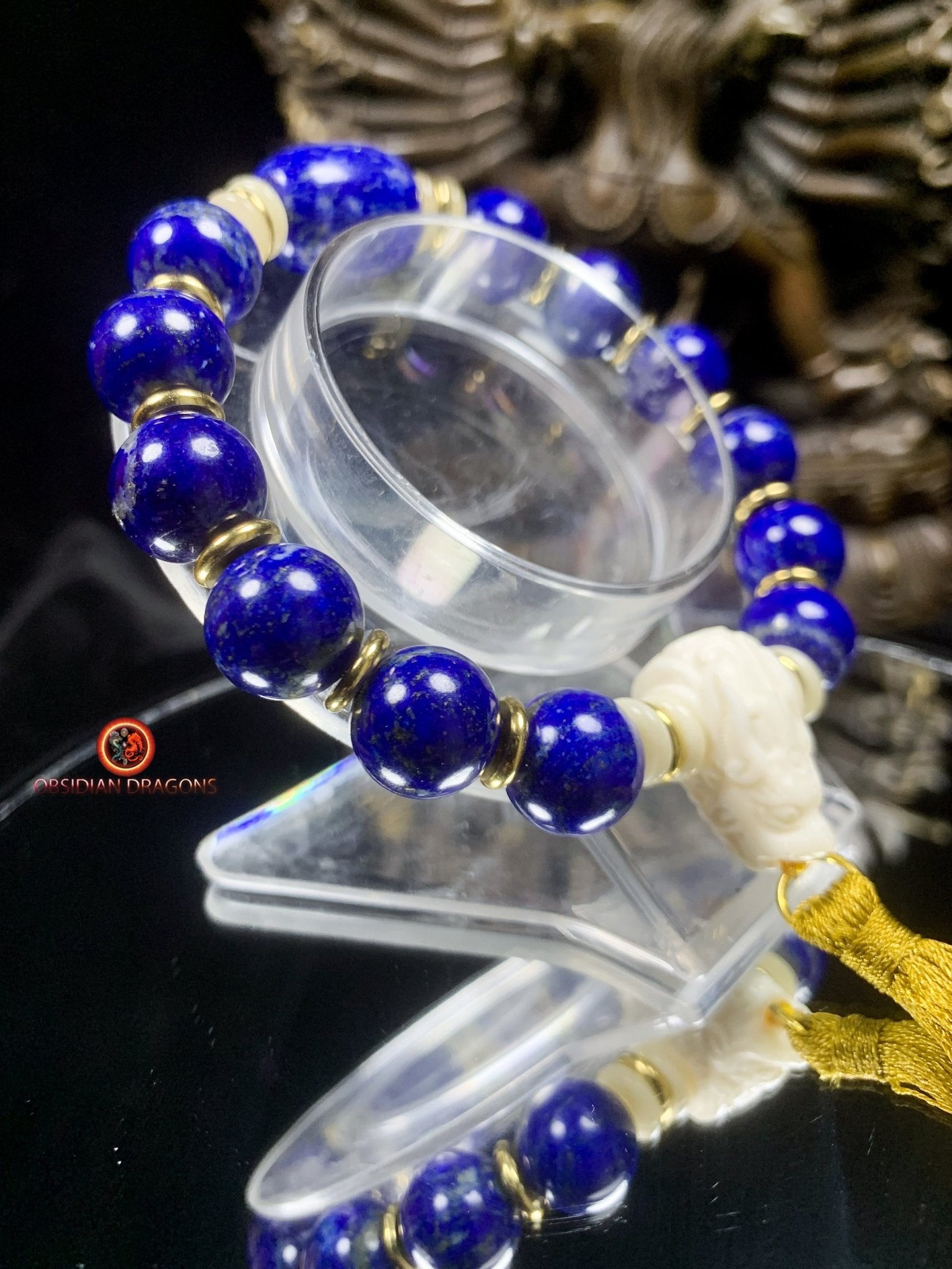 Bracelet en lapis lazuli- Dragon | obsidian dragons