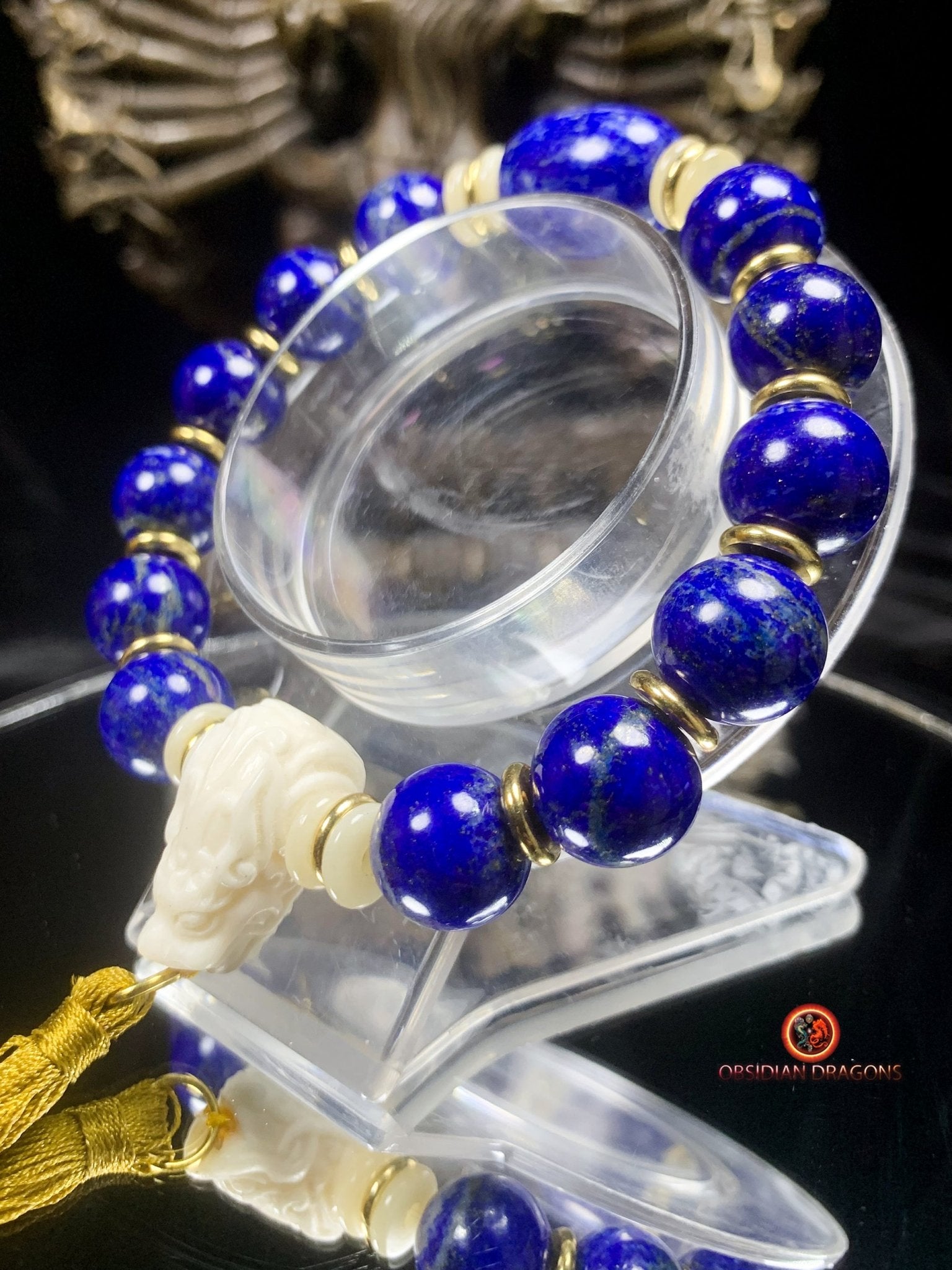 Bracelet en lapis lazuli- Dragon | obsidian dragons