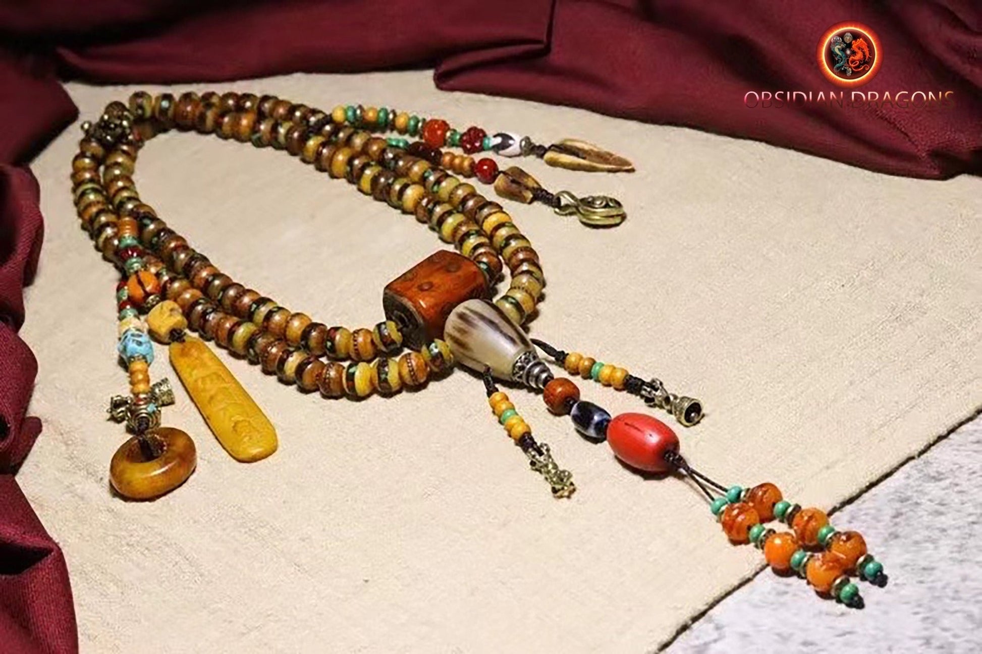 Mala, traditional Buddhist prayer beads of Tibetan tantric