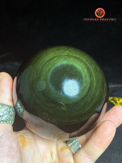 Sphère en obsidienne œil céleste - Unique - 11cm