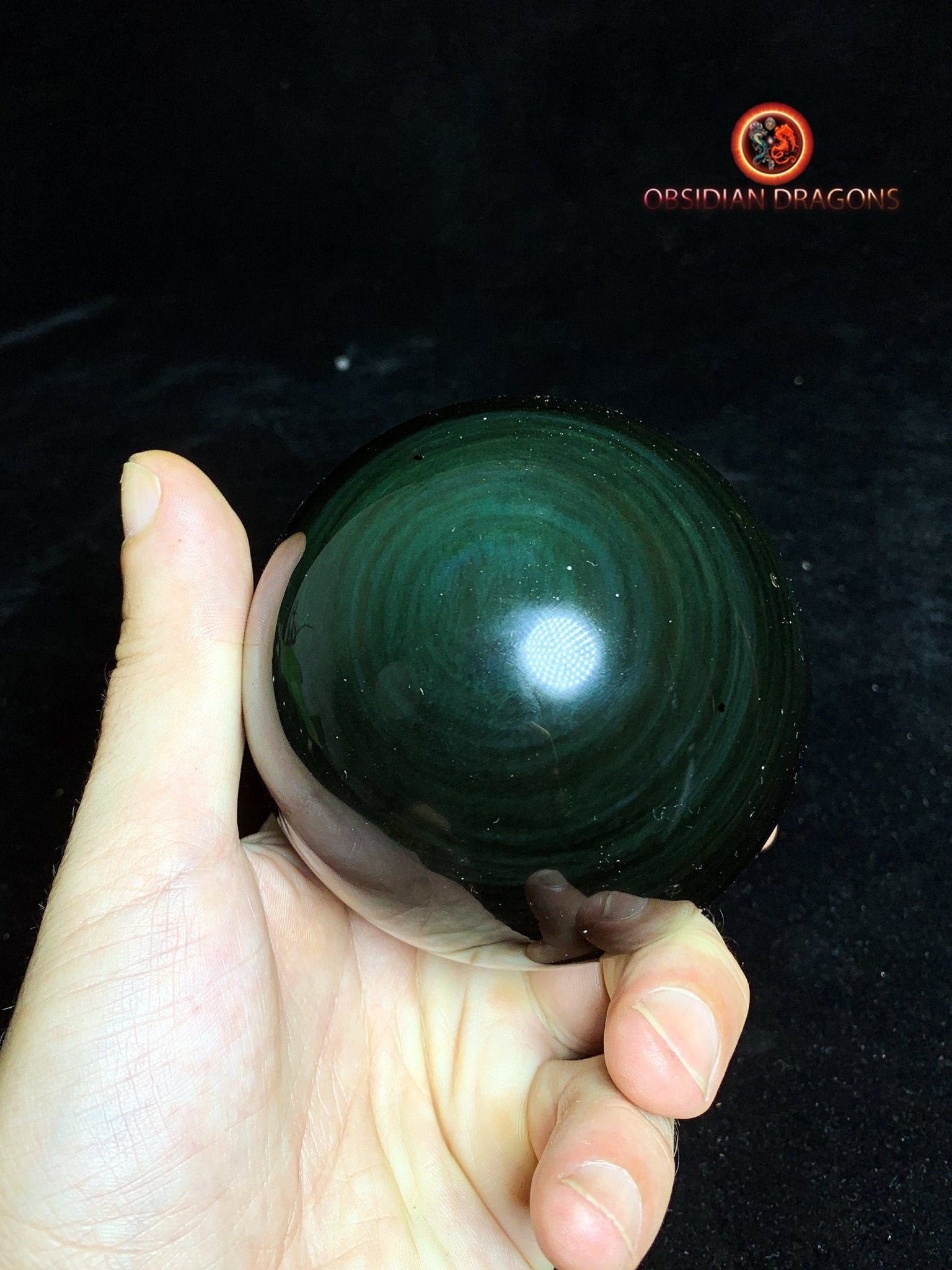 Grande sphère en obsidienne œil céleste - Unique - 8.09cm
