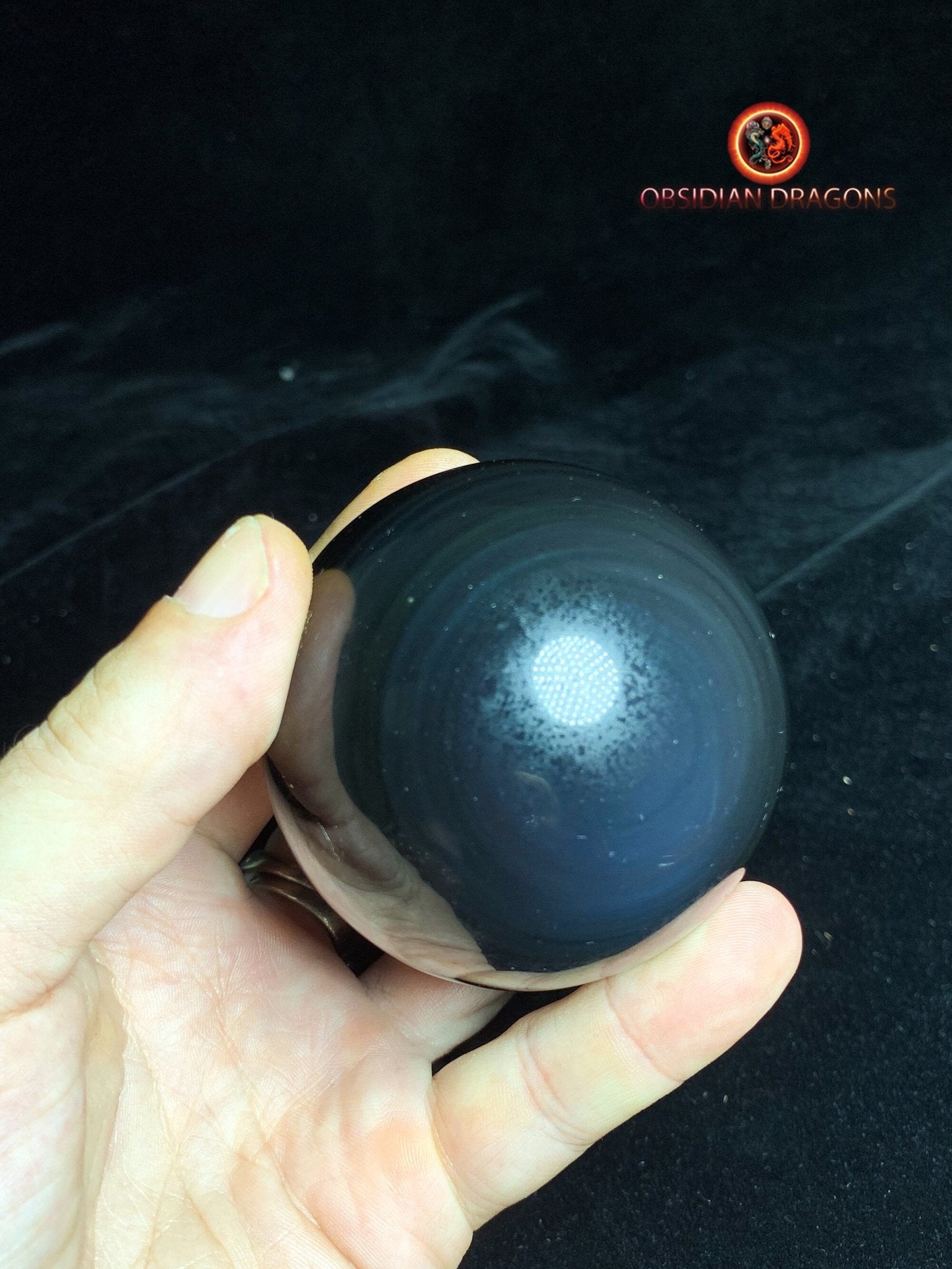 Sphère en obsidienne œil céleste - Unique - 6.60cm – obsidian dragons