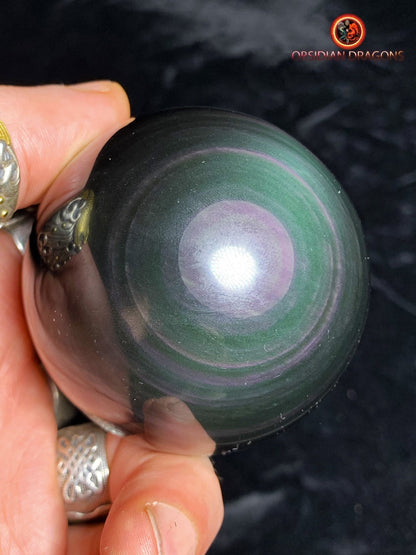 Sphère en obsidienne œil céleste - Unique - 6.50 cm