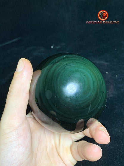 Grande sphère en obsidienne œil céleste - Unique - 8.09cm