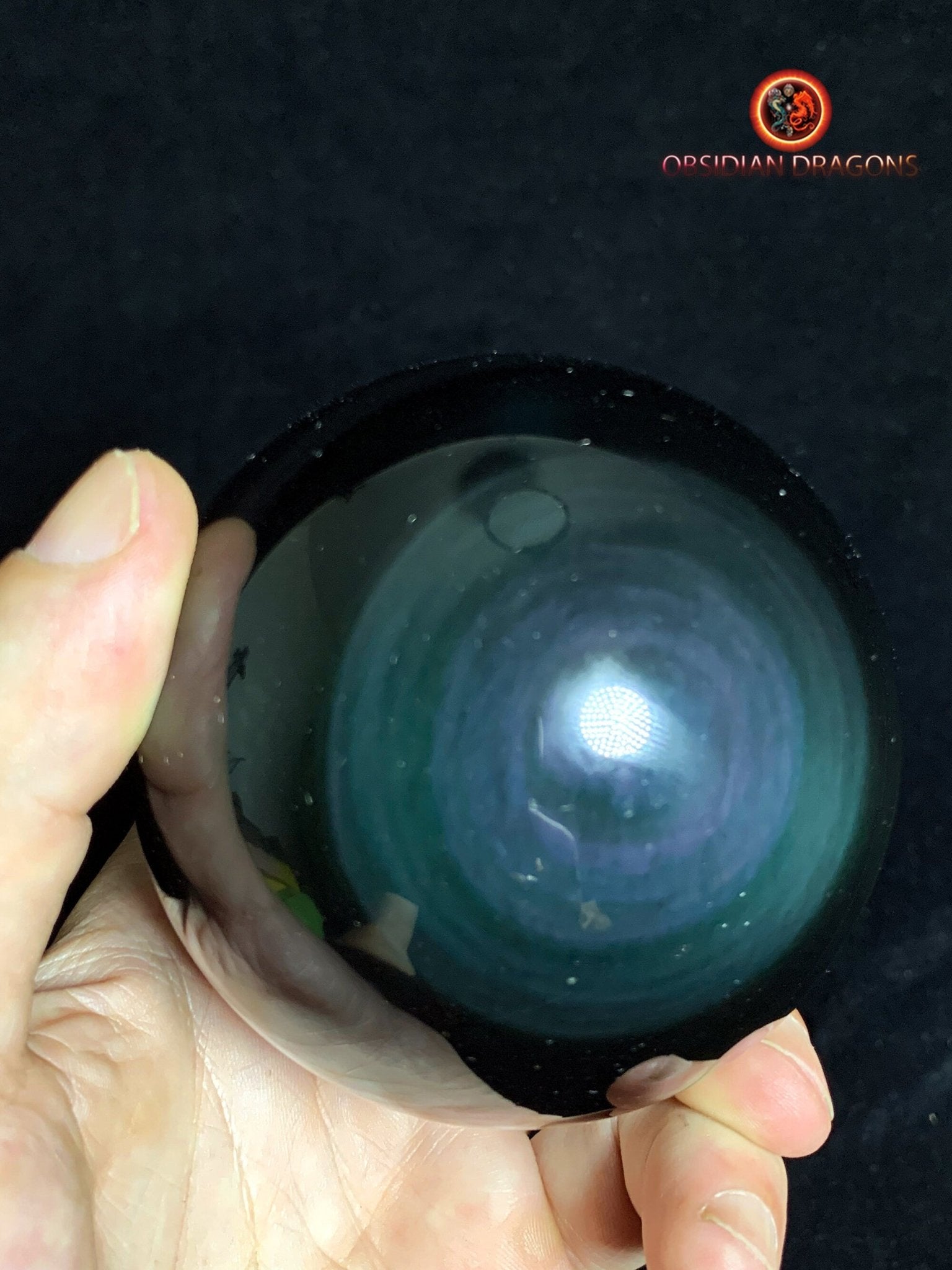 Sphère en obsidienne œil céleste - Unique - 8 cm