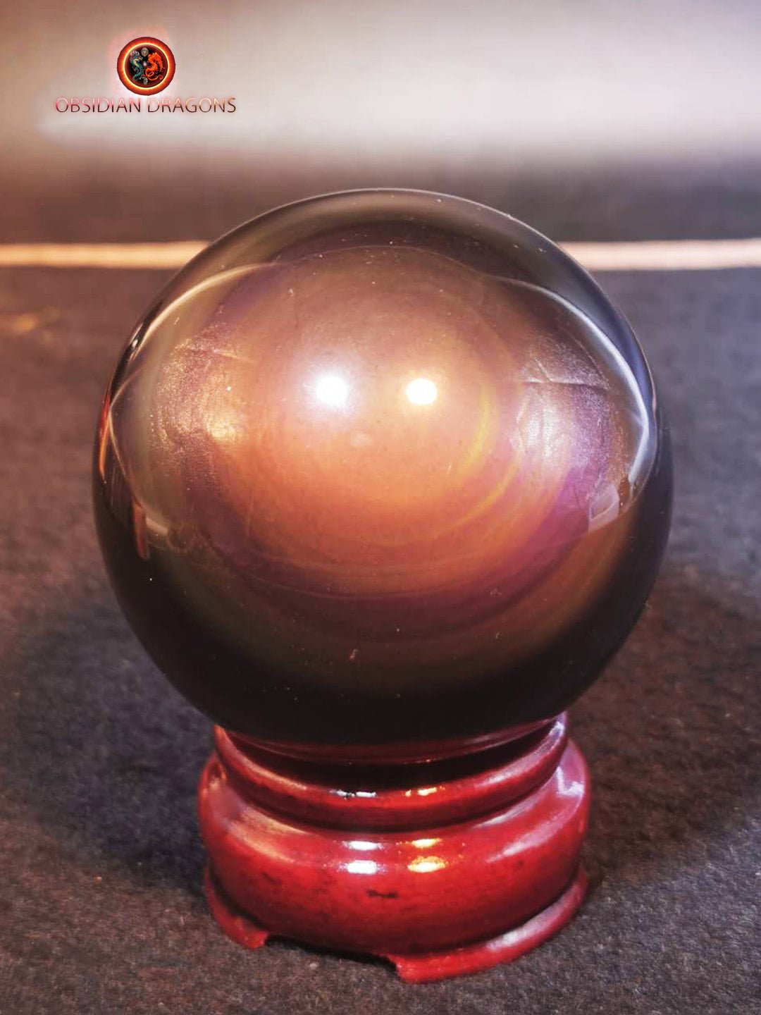 Sphère en obsidienne œil céleste - Unique - Exceptionnelle