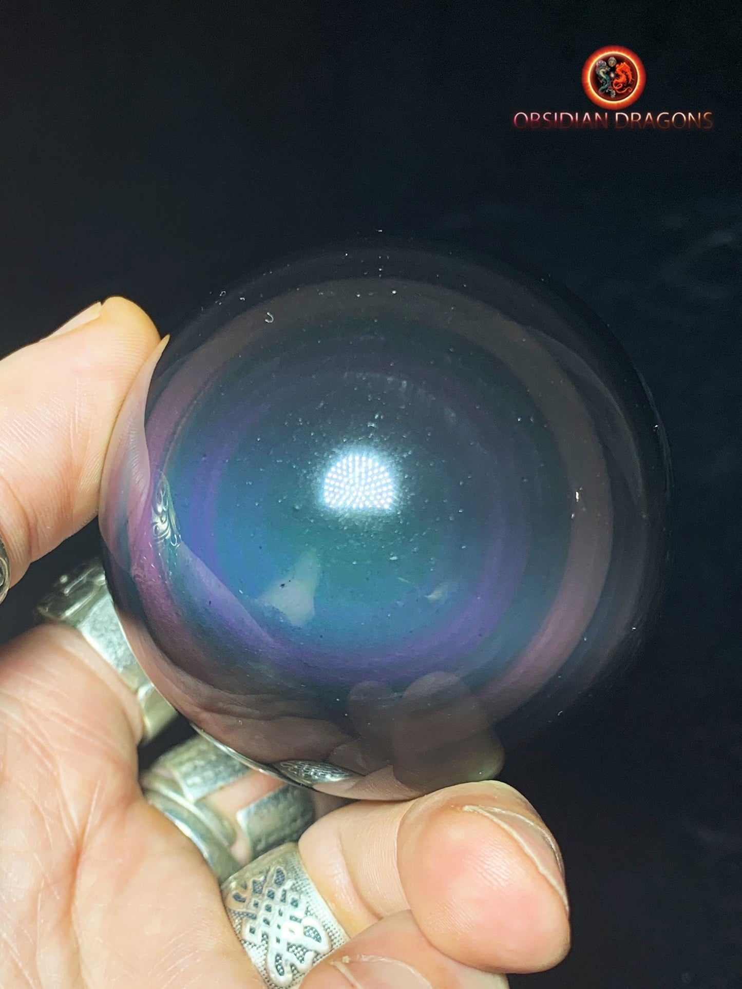 Sphère en obsidienne œil céleste - Unique - rare