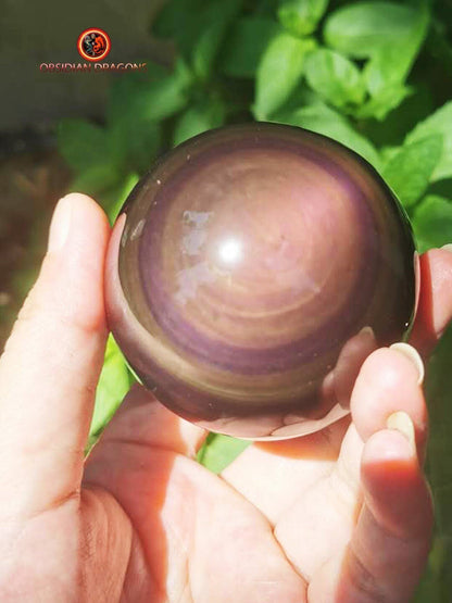 Sphère en obsidienne œil céleste - Unique - Exceptionnelle