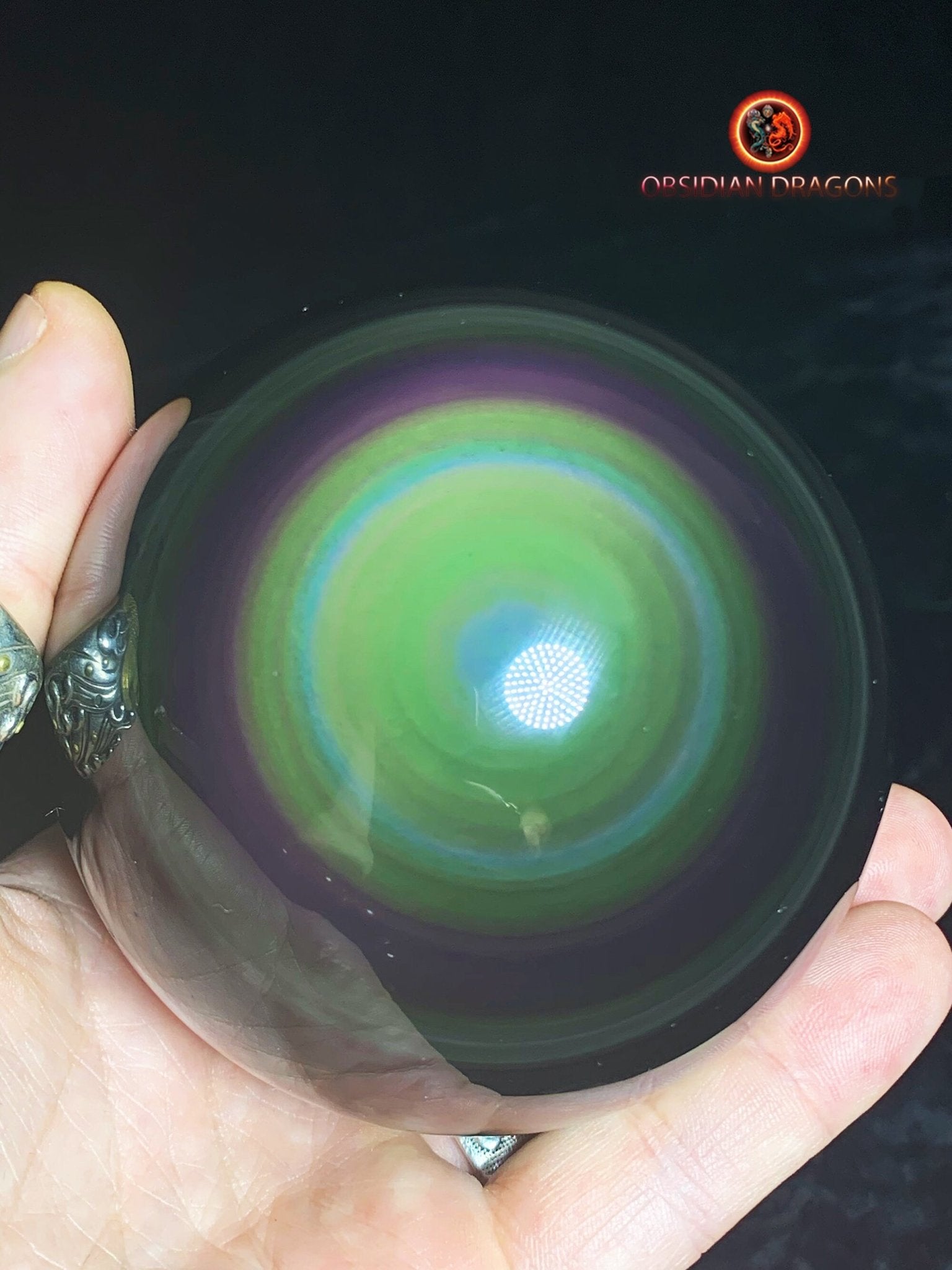 Sphère en obsidienne œil céleste - Unique - rare