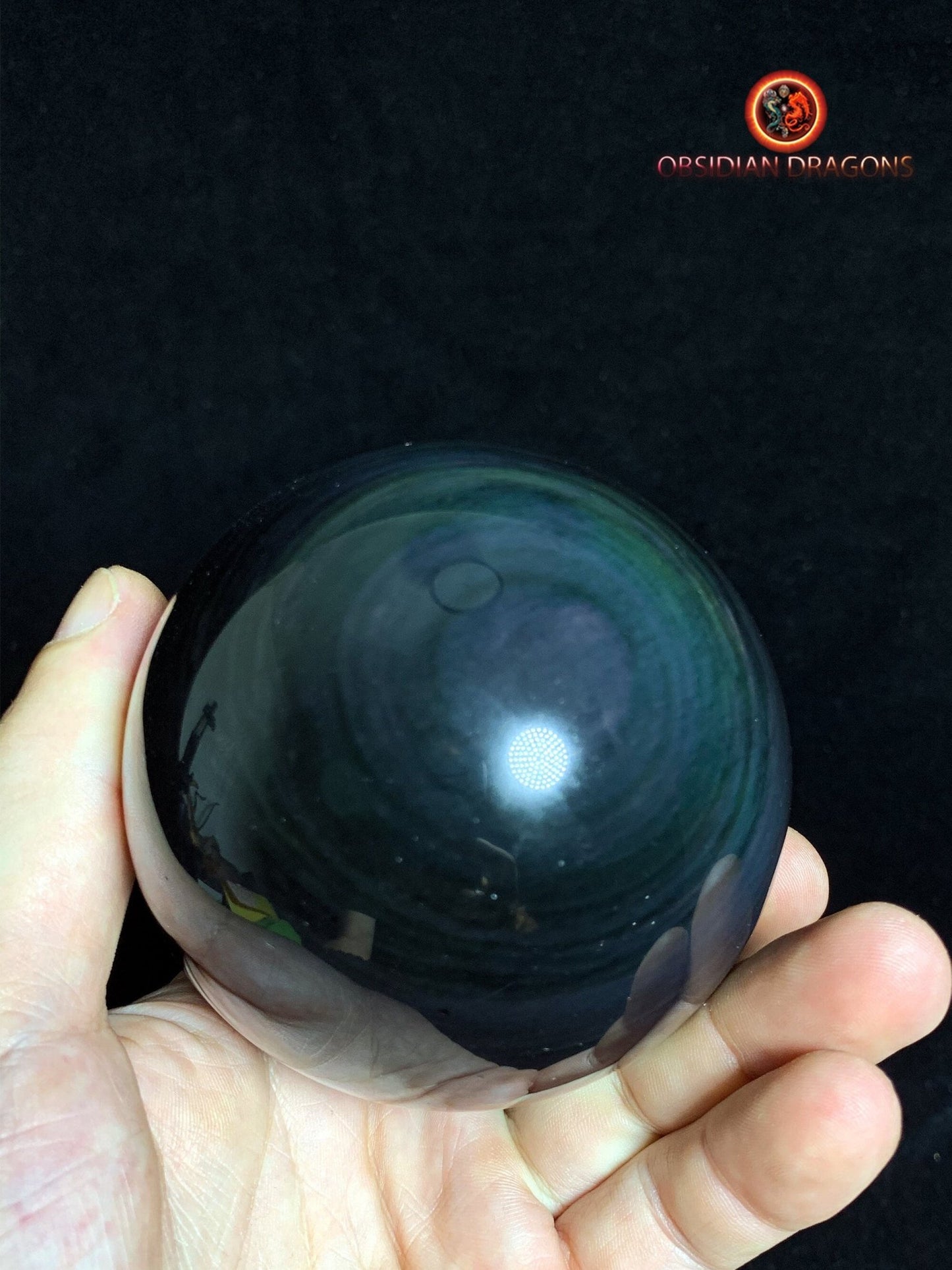 Sphère en obsidienne œil céleste - Unique - 8 cm