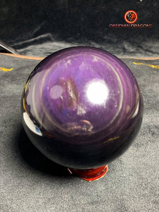 Grande sphère en obsidienne œil céleste - Unique - 10cm