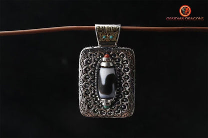 Amulette DZI "dents de tigre"- protection tibétaine