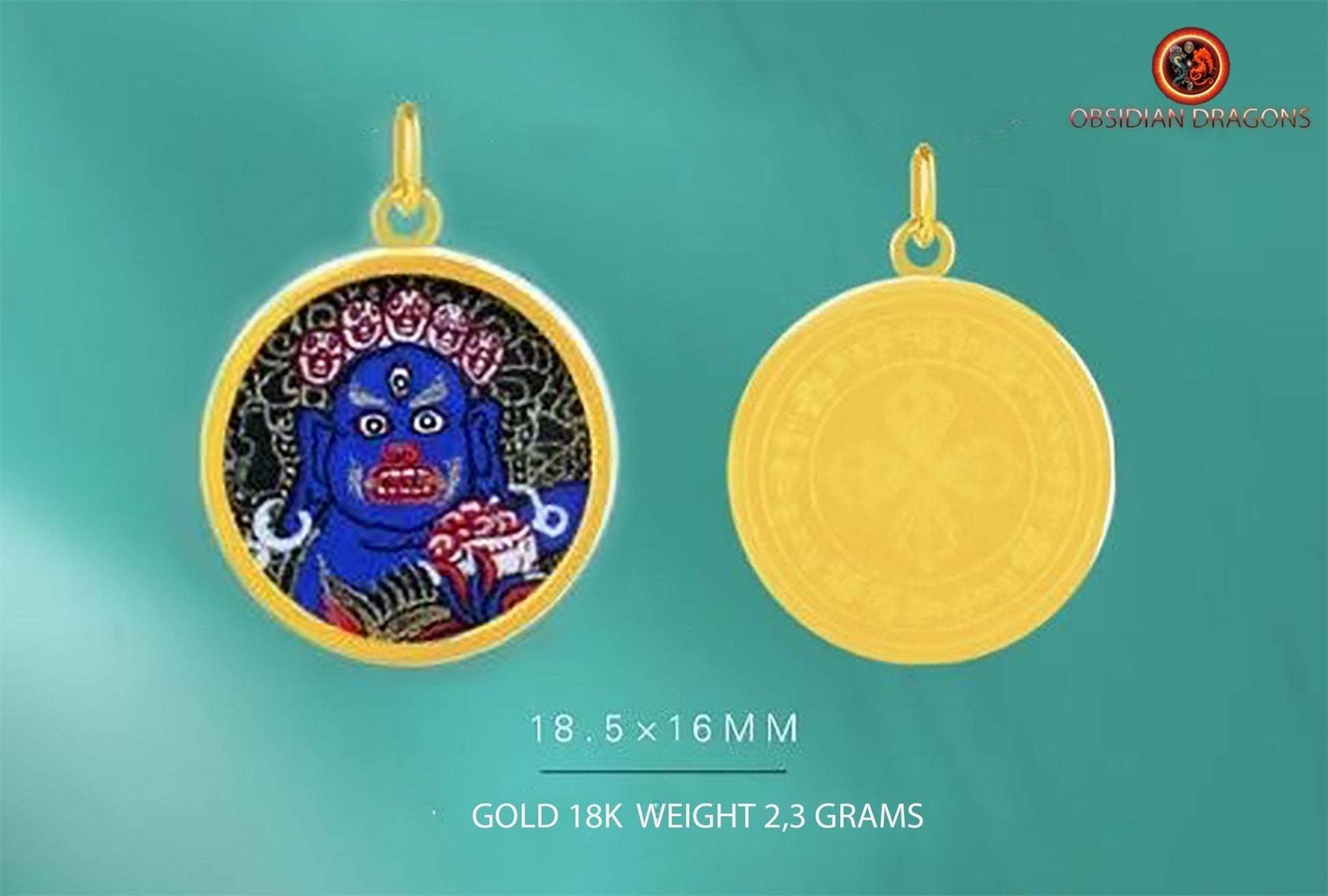 Pendentif Tangka- Vajrapani- Or 18K